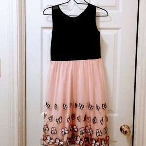Pink and Black Butterfly Dress